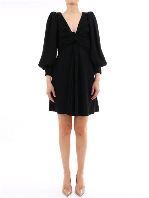 celine wrap dress black|WOMEN'S LUXURY BLACK DRESSES AND SKIRTS .